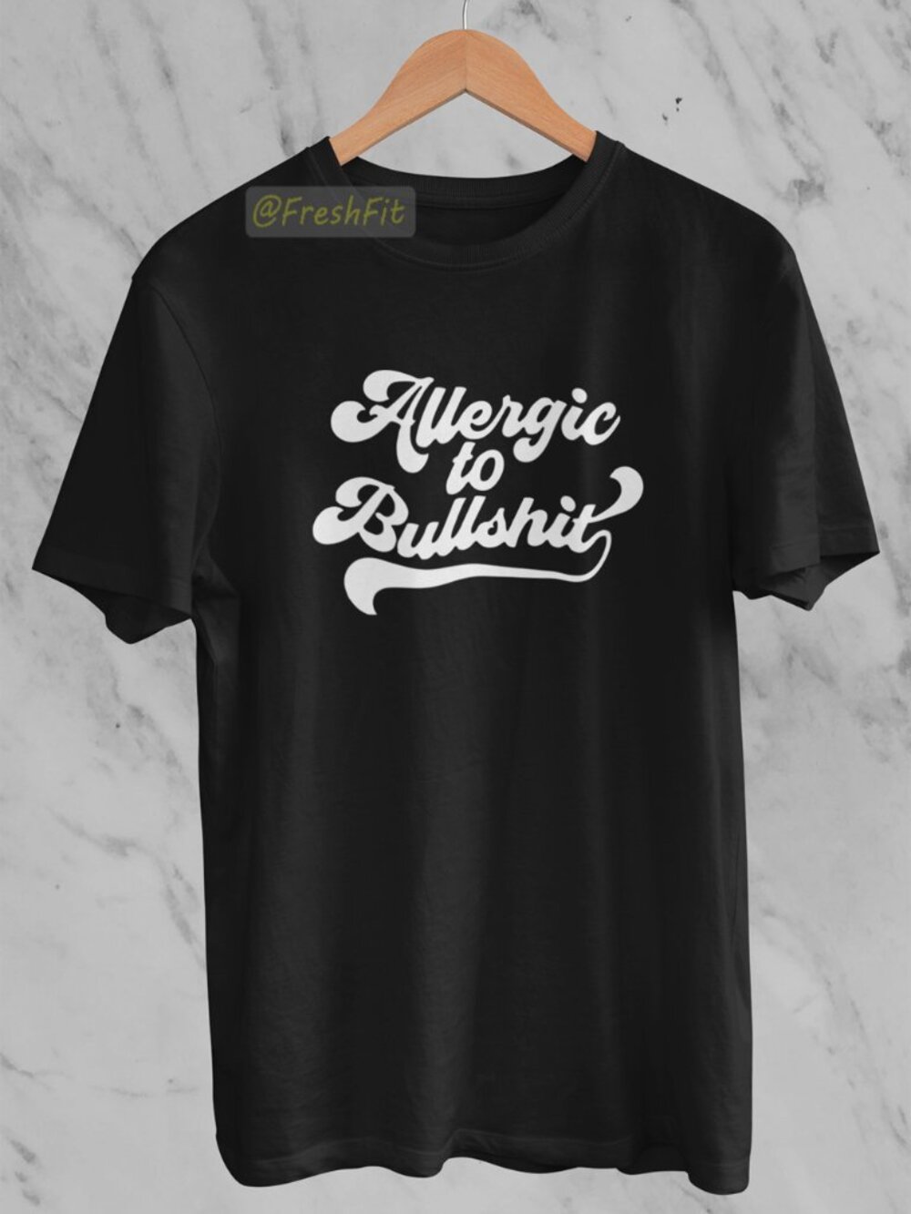 🆕Allergic to Bullshit Black T-Shirt Graphic Tee